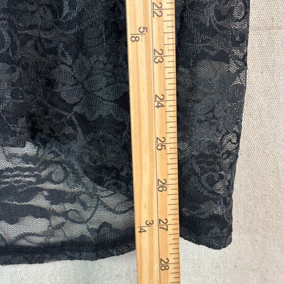 Daytrip Women Whimsigoth Witchy Rhinestone Lace Top Size L Black Vamp Dark Boho - Picture 6 of 7